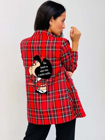 Blazer rouge à volants écossais Mafalda Loca 5