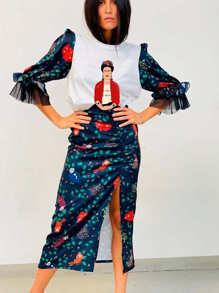 Gonna con stampa animalier Brit