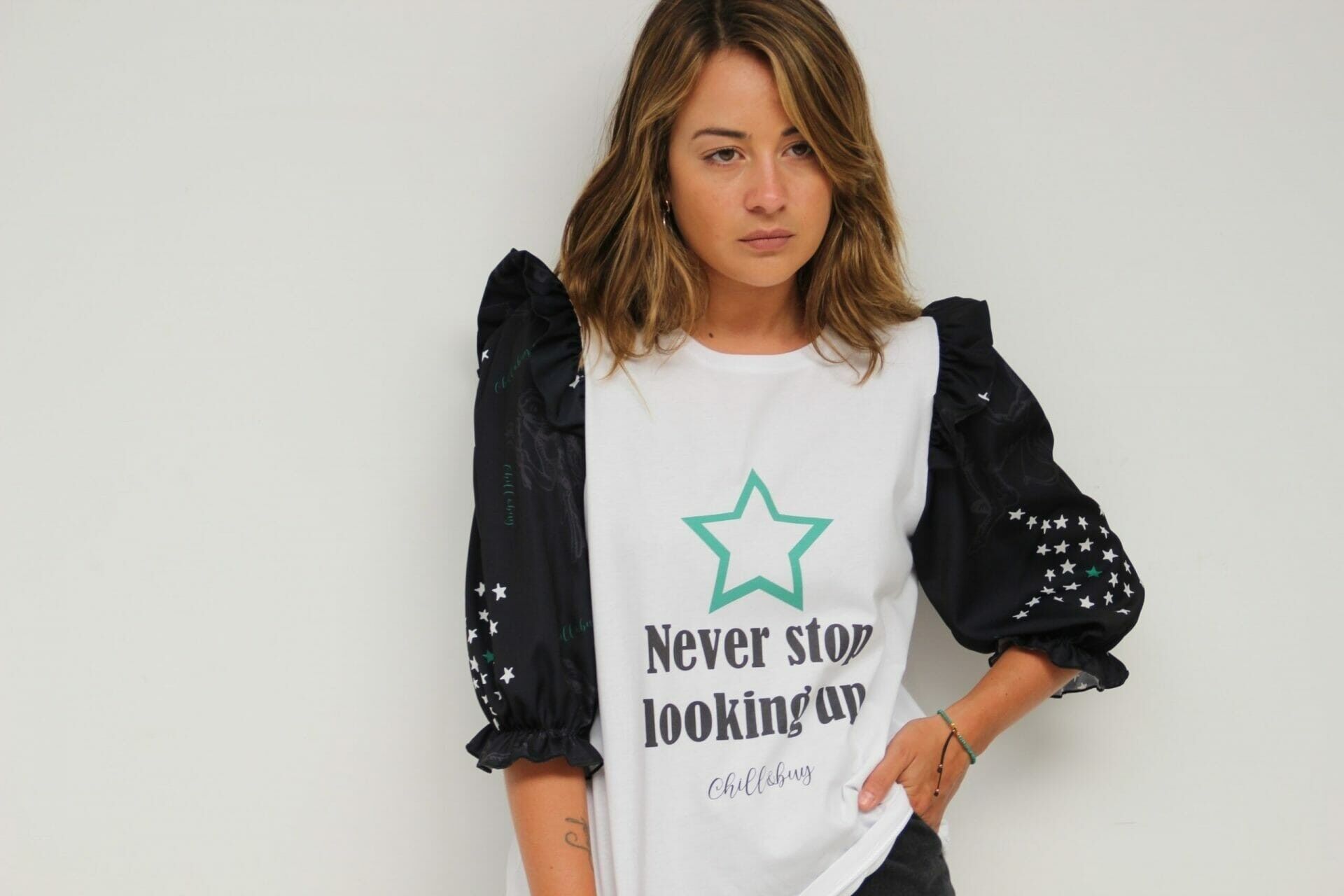 T-shirt à manches pilier stellaire Never Stop