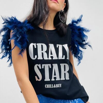 Crazy Silver Feather T-shirt