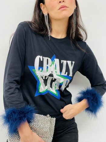 T-shirt Crazy Star Poignets Marabou 2