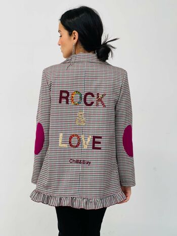 Blazer à carreaux magenta à volants Rock&Love 2