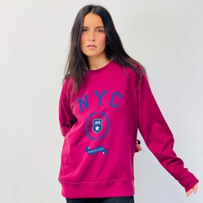 Kastanienbraunes Sweatshirt mit NYC-Grenze