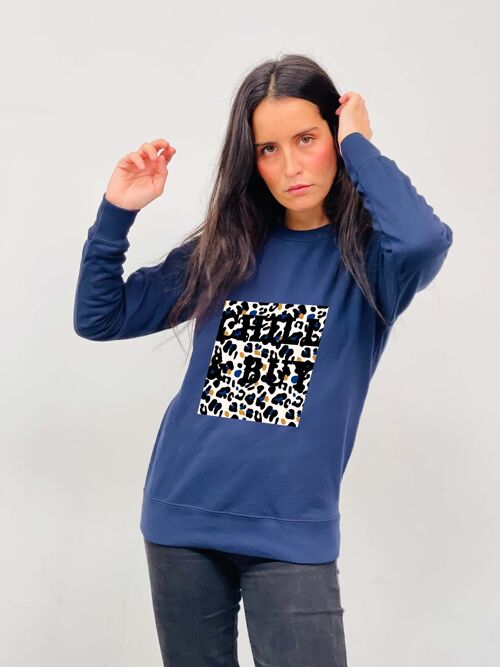 Sudadera Cenefa Cuadro Print Azul Marino