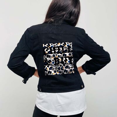 Check Print Denim Jacket