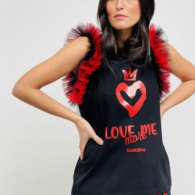 T-shirt in tulle multiplo Love Me More