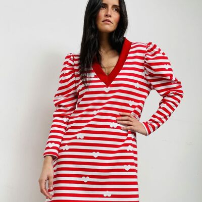 Red Striped Short Dress