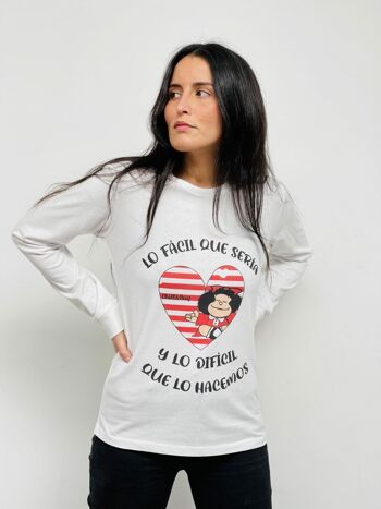 T-shirt Basique M/Long Mafalda Rayures Rouge 4
