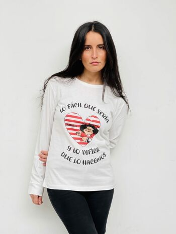 T-shirt Basique M/Long Mafalda Rayures Rouge 11