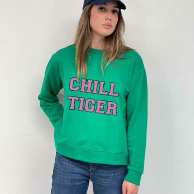 Sweatshirt über Tiger Geo