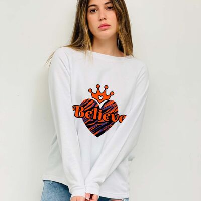 Believe Zebra Basic Sweatshirt