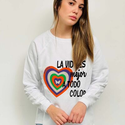 Basic Color Heart Sweatshirt