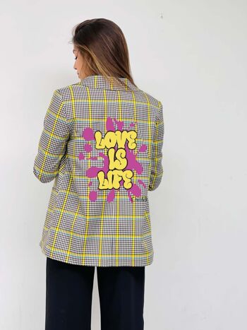 Blazer à carreaux jaune à volants Love is Life 9