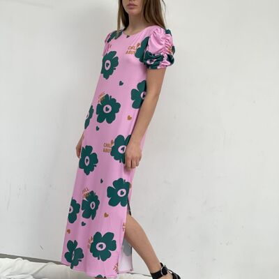 Zahara Langes Kleid mit Blütendruck