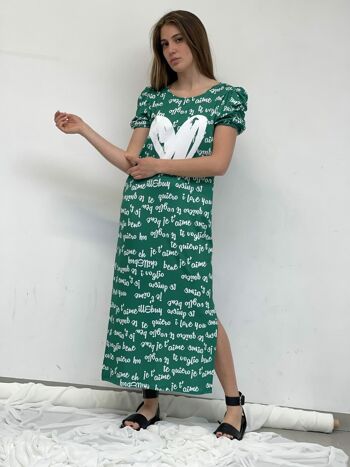 Robe longue à imprimé de lettres Zahara 2