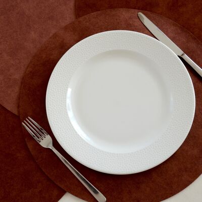 Placemats ORA - Set of 4 Round Velvet Table Placemats