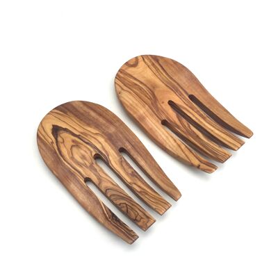 Set of 2 salad servers Panda 17 cm made of olive wood