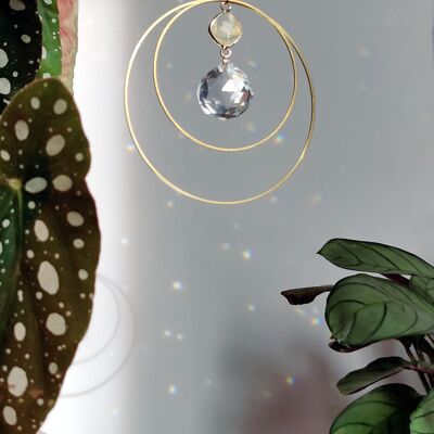 MIA Citrine - Suncatcher Natural Stone, Brass, and Crystal Glass