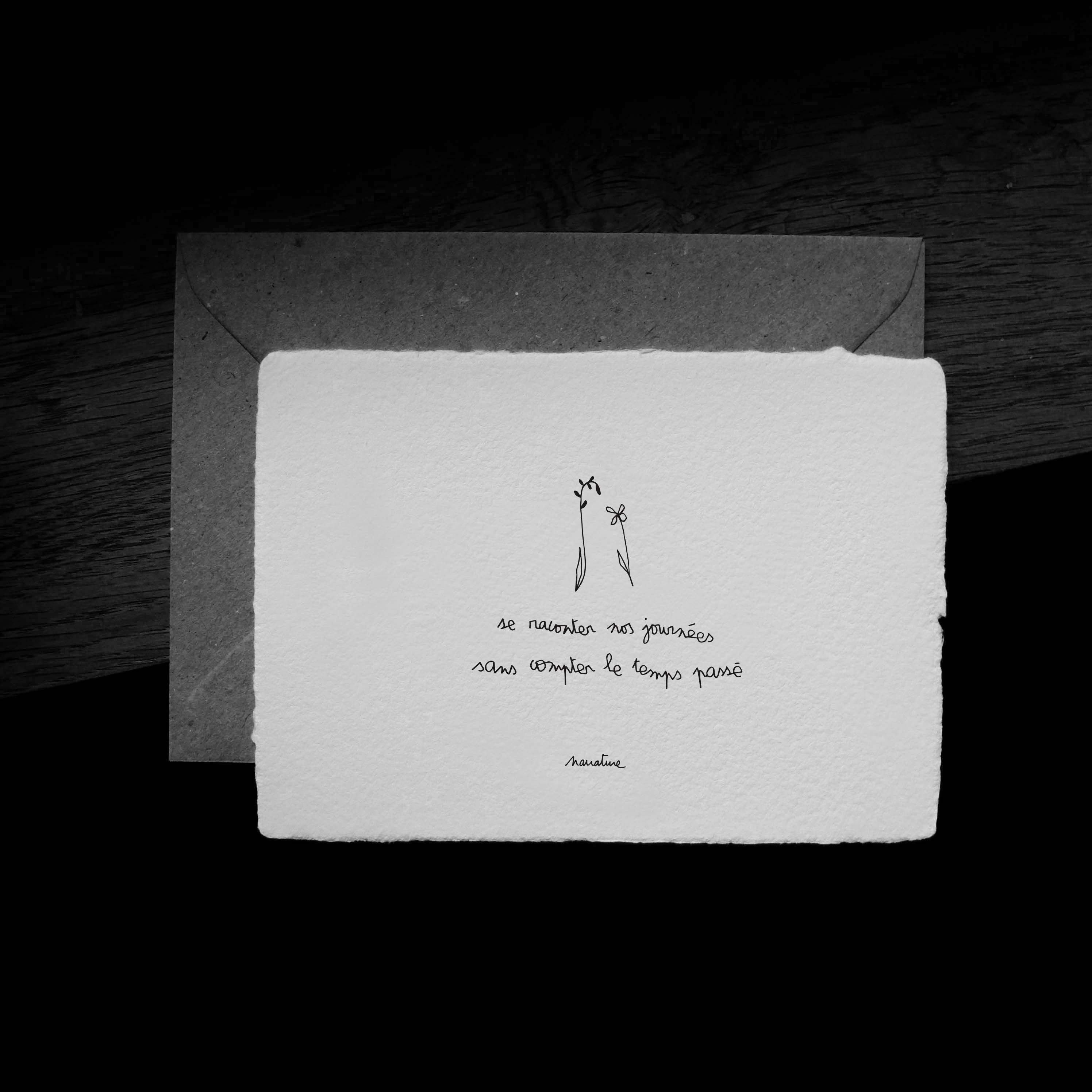 Telling - Tarjeta 10x15 papel hecho a mano y sobre reciclado