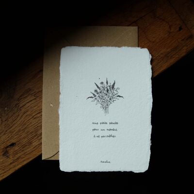 Piccolo pensiero - card 10x15 carta fatta a mano e busta riciclata
