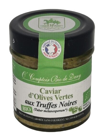 Caviar d'olives vertes aux truffes noires