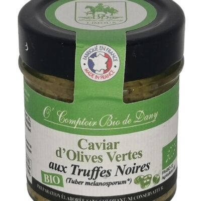 Caviar d'olives vertes aux truffes noires