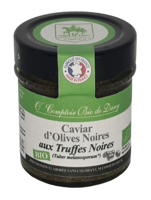 Caviar d'olives noires aux truffes noires
