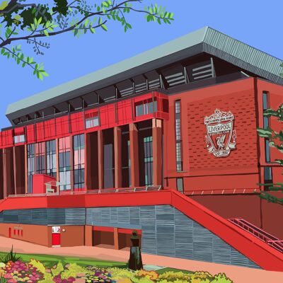 Anfield Stadium, Liverpool Football Club A3 Art Print