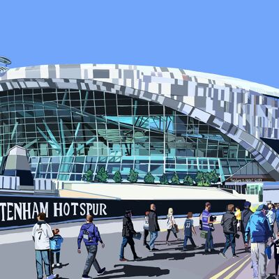 Tottenham Hotspur Stadium (Spurs Stadium), White Hart Lane, North London A3 Art Print