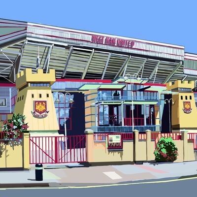 Boleyn Ground, West Ham United Stadium (Upton Park), East London A3 Art Print