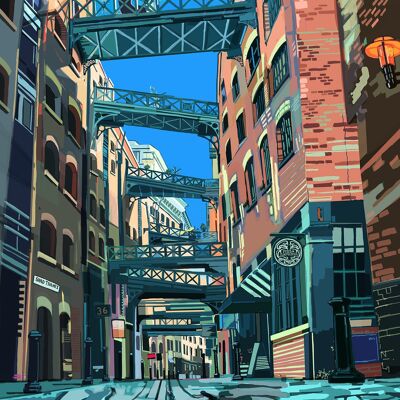 Shad Thames, Bermondsey, London A3 Art Print