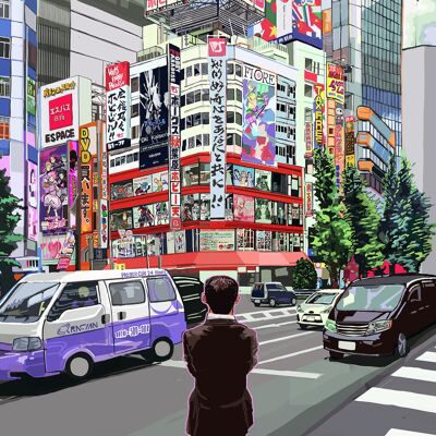 Salaryman, Tokyo, Japan A3 Art Print