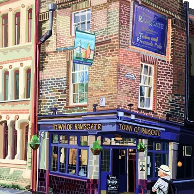Town of Ramsgate Pub, Wapping, London A3 Print