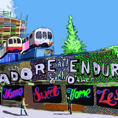 Adore and Endure, Shoreditch, East London A3 Art Print