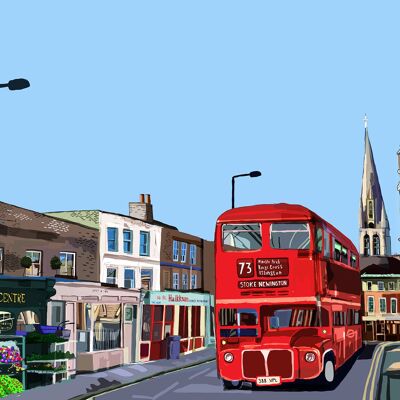 Stoke Newington Church Street A3 Art Print