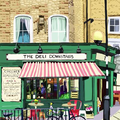 The Deli Downstairs, Victoria Park Village, East London A3 Art Print