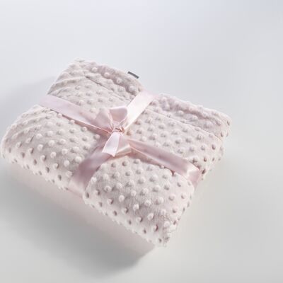 Couverture petits points 100% polyester rose