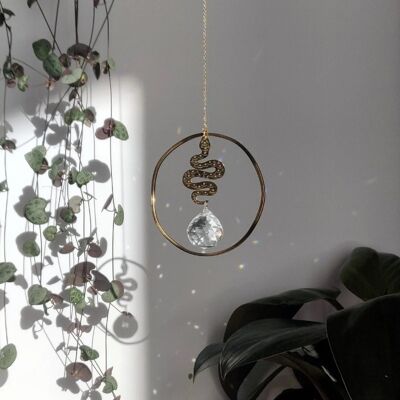 EVE Suncatcher serpent en acier inoxydable et cristal de verre