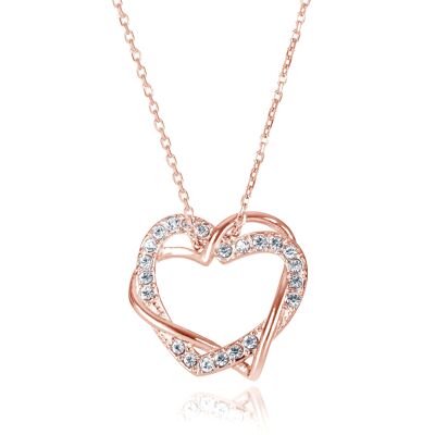 Hearts with Austrian Crystals Necklace