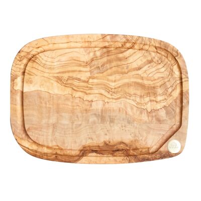 Nerro - cutting board with juice groove, olive wood, large