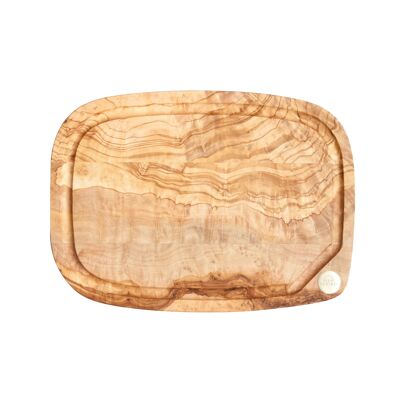Nerro - cutting board with juice groove, olive wood, small