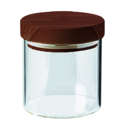 Storage jar with lid, walnut wood, 400 ml, height: 11 cm
