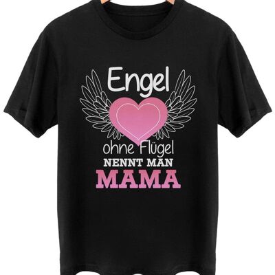 Engel ohne Flügel nennt man Mama - Frontprint - Tief Schwarz