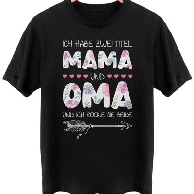 Ich habe zwei Titel Mama und Oma - Frontprint - Tief Schwarz