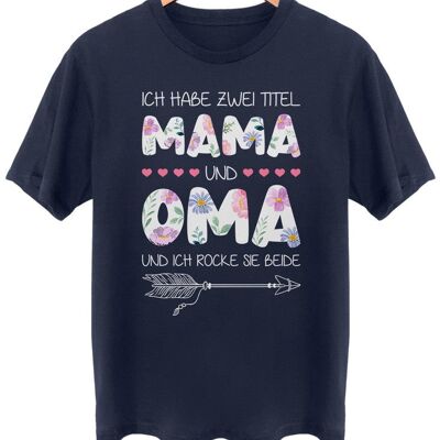 Ich habe zwei Titel Mama und Oma - Frontprint - French Navy