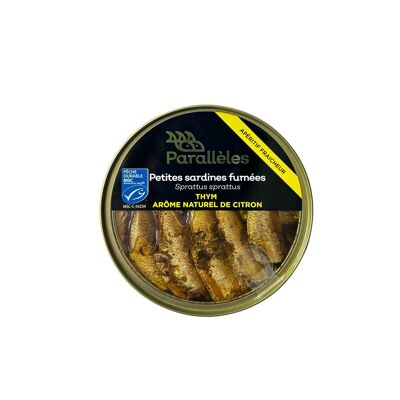 Petites sardines (Sprats) fumées MSC à l'huile de colza - touche de thym et de citron