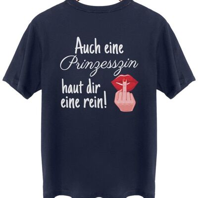 Eine Prinzessin haut dir eine rein! - Backprint - French Navy