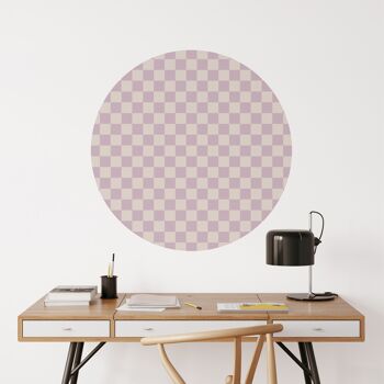 Papier peint autocollant Cercle damiers violets 120 cm 1