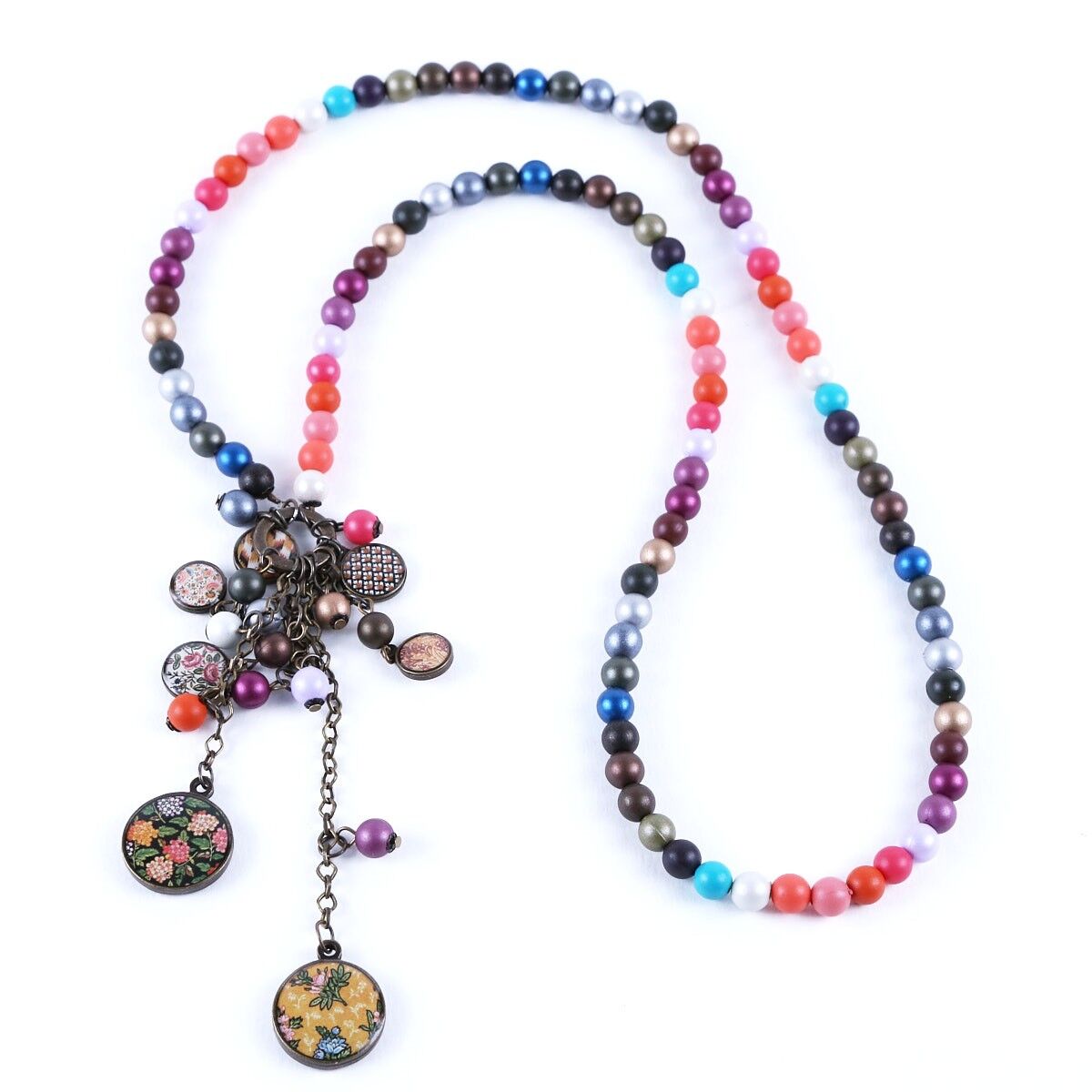 Toile Jouy Cluster lange Halskette