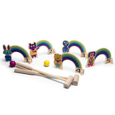 Crocket Rainbow - Juguete de madera - Juego activo - Exterior para niños - BS Toys